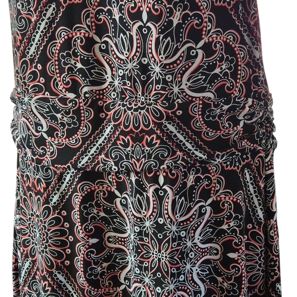 White House Black Market Black and Red Patterned Maxi Dress - Picture 8 of 9